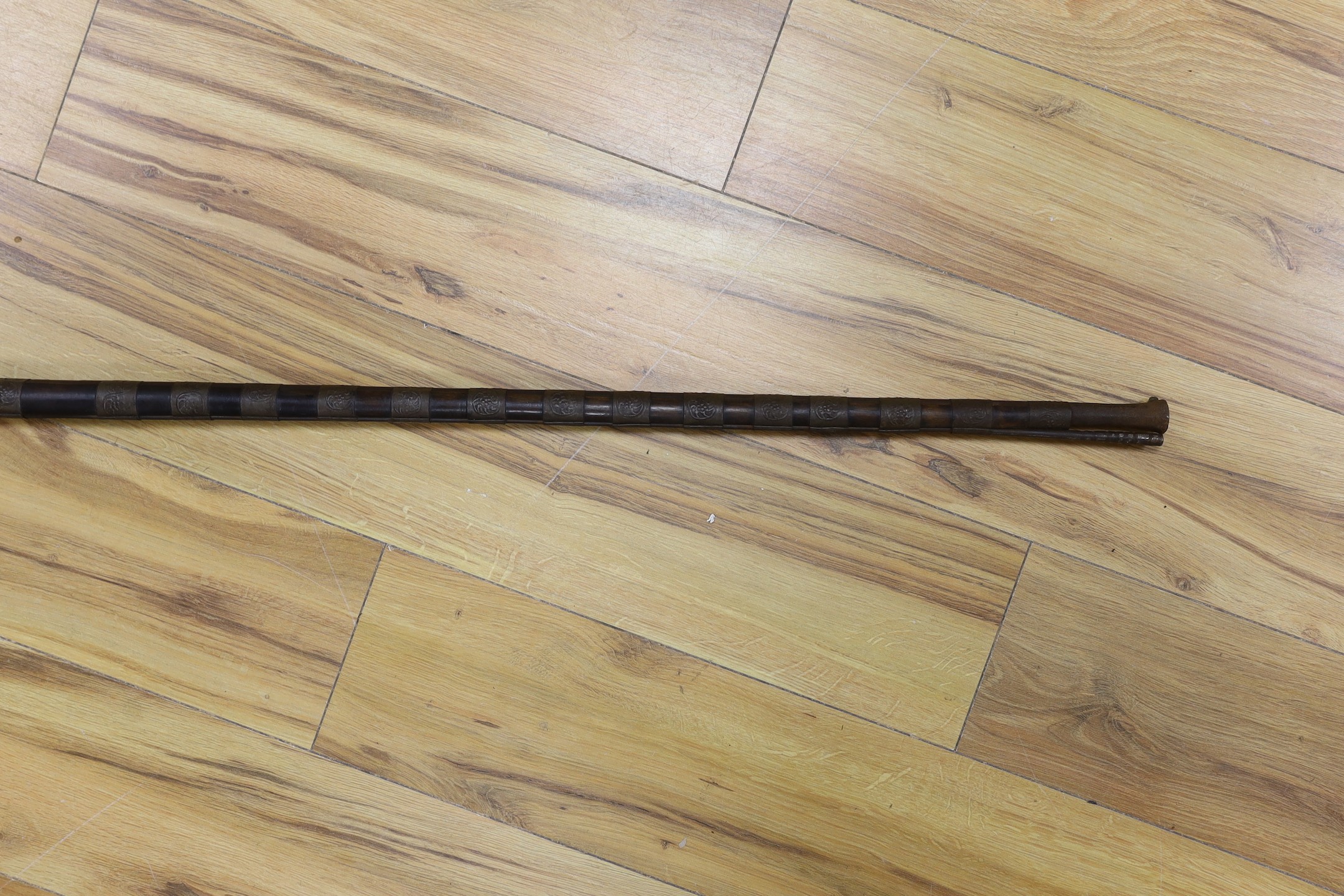 An Eastern antique flintlock rifle - 152cm long